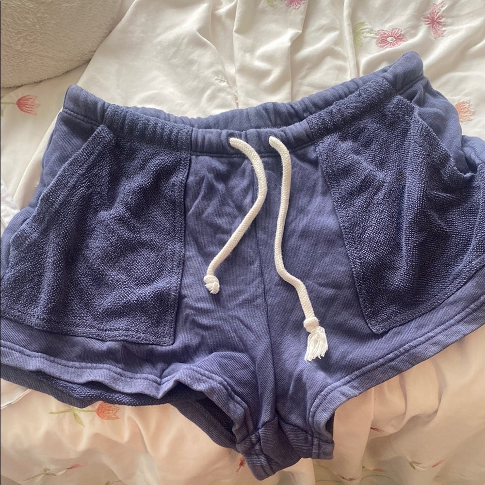 Aerie Blue Athletic Shorts with Elastic Waistband